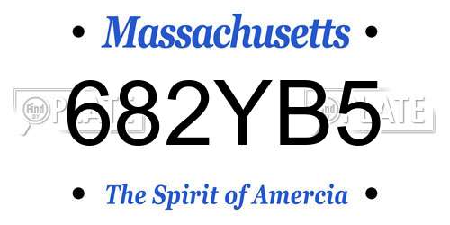 682YB5 Massachusetts License Plate
