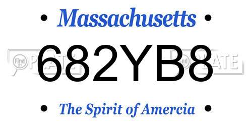 682YB8 Massachusetts License Plate