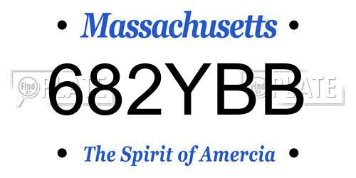 682YBB Massachusetts License Plate