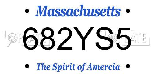 682YS5 Massachusetts License Plate