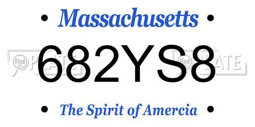 682YS8 Massachusetts License Plate