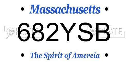 682YSB Massachusetts License Plate