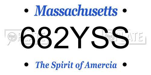 682YSS Massachusetts License Plate