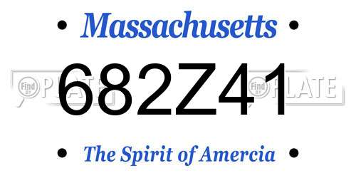 682Z41 Massachusetts License Plate