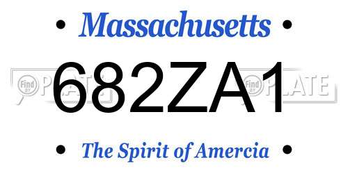 682ZA1 Massachusetts License Plate