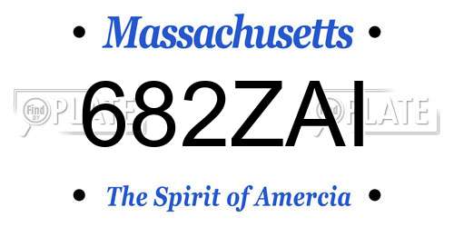 682ZAI Massachusetts License Plate