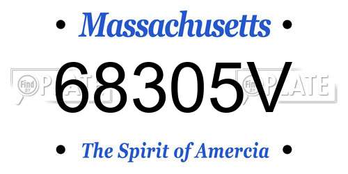 68305V Massachusetts License Plate