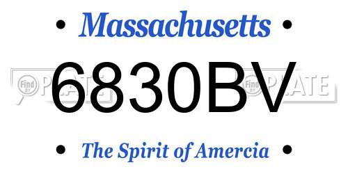 6830BV Massachusetts License Plate