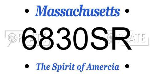 6830SR Massachusetts License Plate