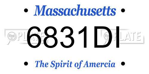 6831DI Massachusetts License Plate