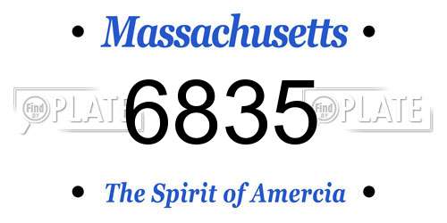 6835 Massachusetts License Plate