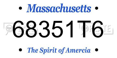 68351T6 Massachusetts License Plate