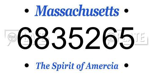 6835265 Massachusetts License Plate
