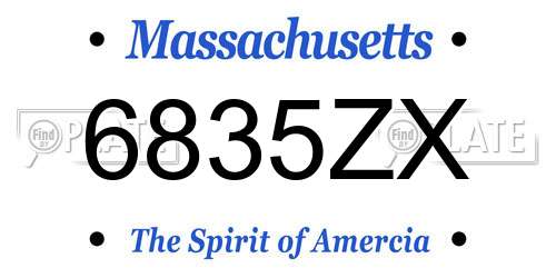 6835ZX Massachusetts License Plate