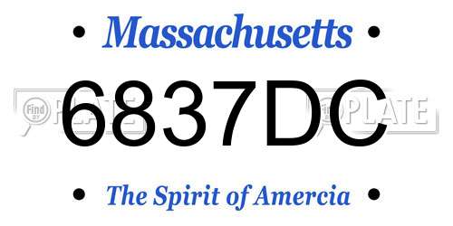 6837DC Massachusetts License Plate