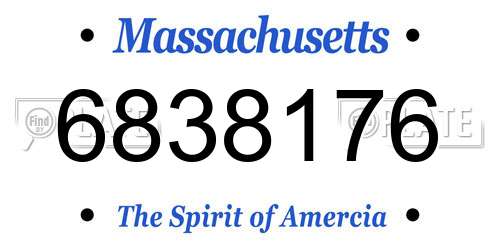 6838176 Massachusetts License Plate