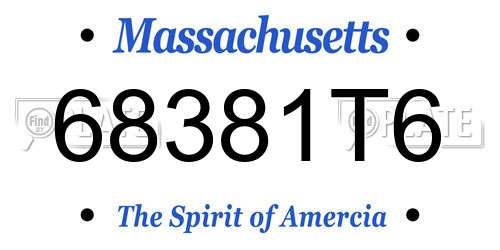 68381T6 Massachusetts License Plate