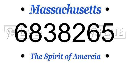 6838265 Massachusetts License Plate