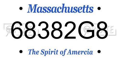 68382G8 Massachusetts License Plate