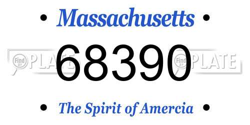 68390 Massachusetts License Plate