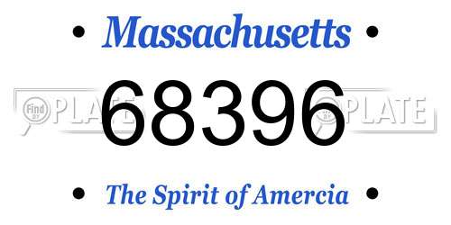 68396 Massachusetts License Plate