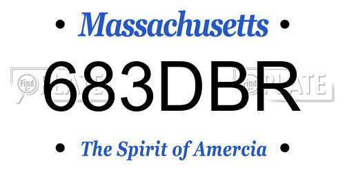 683DBR Massachusetts License Plate