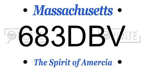 683DBV Massachusetts License Plate
