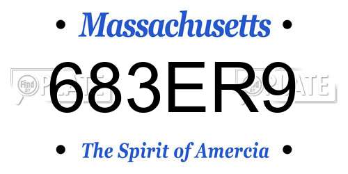683ER9 Massachusetts License Plate