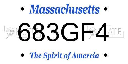 683GF4 Massachusetts License Plate