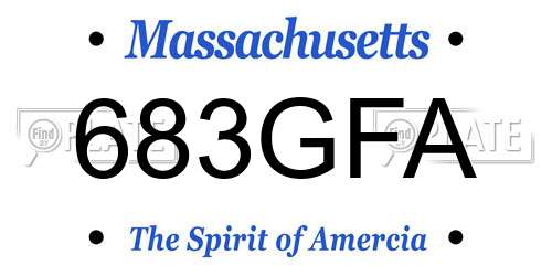 683GFA Massachusetts License Plate