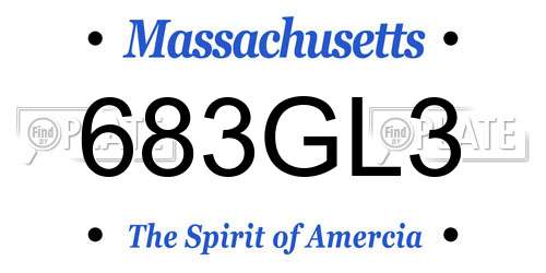 683GL3 Massachusetts License Plate