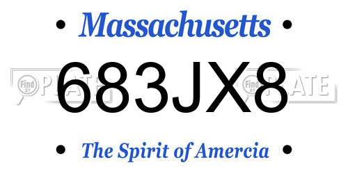 683JX8 Massachusetts License Plate