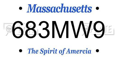 683MW9 Massachusetts License Plate
