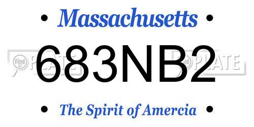 683NB2 Massachusetts License Plate