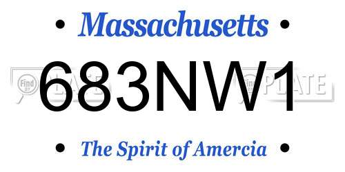 683NW1 Massachusetts License Plate