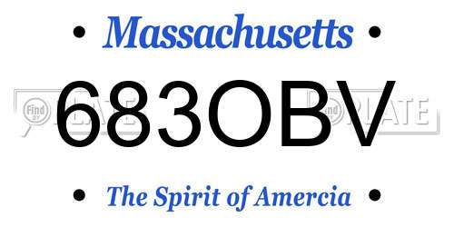 683OBV Massachusetts License Plate