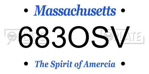 683OSV Massachusetts License Plate