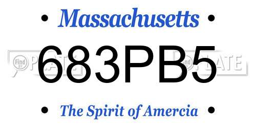 683PB5 Massachusetts License Plate