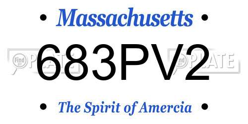 683PV2 Massachusetts License Plate