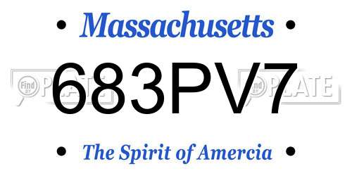683PV7 Massachusetts License Plate