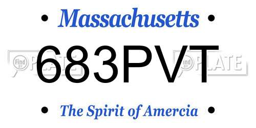 683PVT Massachusetts License Plate