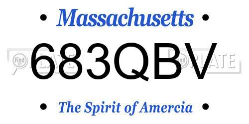 683QBV Massachusetts License Plate