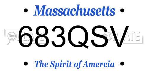 683QSV Massachusetts License Plate
