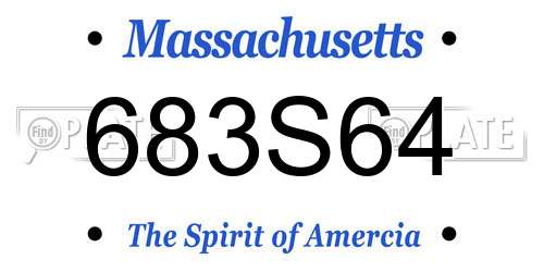 683S64 Massachusetts License Plate
