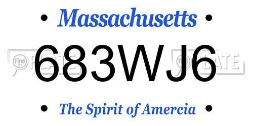 683WJ6 Massachusetts License Plate