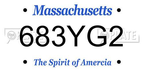 683YG2 Massachusetts License Plate