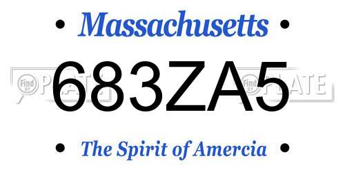 683ZA5 Massachusetts License Plate