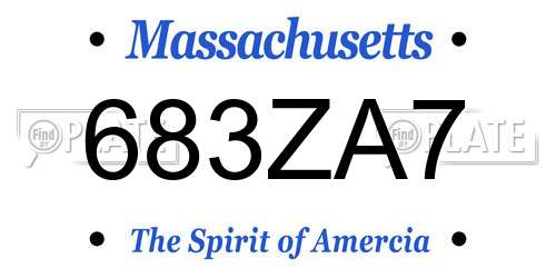 683ZA7 Massachusetts License Plate