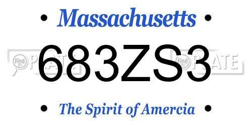 683ZS3 Massachusetts License Plate