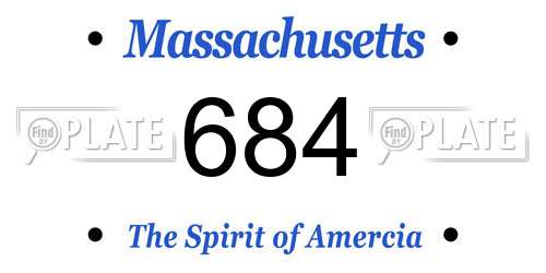 684 Massachusetts License Plate